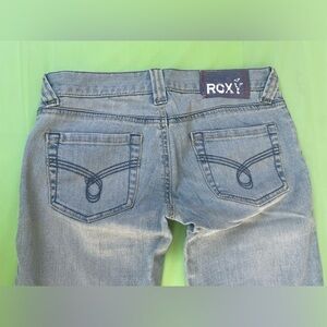 LOW RISE VINTAGE DISTRESSED,SPLATTER DESIGN ROXY Blue JEANS SIZE 00 JUNIORS